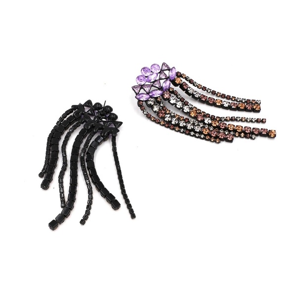 2/$35 🖤 ZARA Pink Rhinestone Waterfall Earrings - Picture 9 of 11